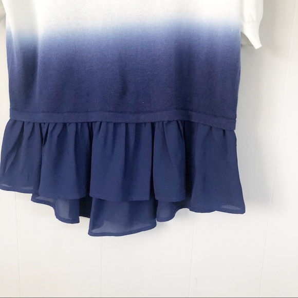 French Connection Linen Blend Ombre Dip Dye Knit Peplum - Picture 4 of 4